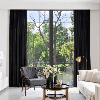 Midnight Obsidian Premium Black Velvet Curtain 2