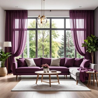 Smarties Purple Soft Sheer Curtain 3