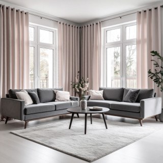 Double Plush Blush Pink Chenille Blackout Curtain 3