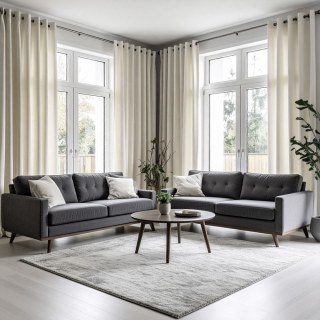 Double Plush Cream Off White Chenille Blackout Curtain 3