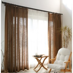 A Touch of Sunshine Brown Chestnut Heavy Net Curtain 4