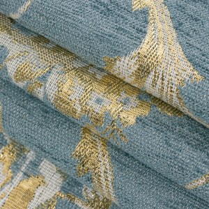 Chenille Jacquard Dark Teal Blue Curtain 2