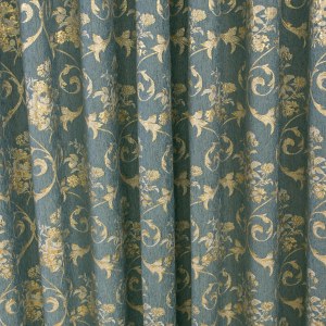 Chenille Jacquard Dark Teal Blue Curtain 5