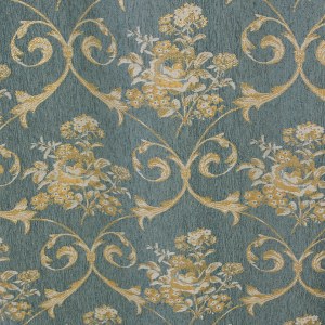 Chenille Jacquard Dark Teal Blue Curtain 1