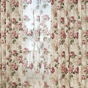 DEL Centifolia Floral Pink and Cream Curtain 6
