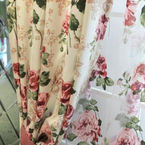 DEL Centifolia Floral Pink and Cream Curtain 4