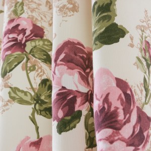 DEL Centifolia Floral Pink and Cream Curtain 1
