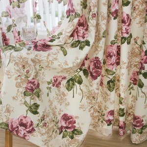 DEL Centifolia Floral Pink and Cream Curtain 3