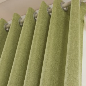 Elegant Plain Chenille Lime Green Curtain 4