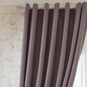 Elegant Plain Chenille Raisin Mauve Curtain 1