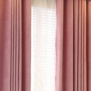 Plain Chenille 215 Pink Curtain 1