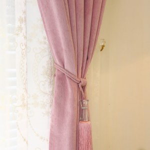 Plain Chenille 215 Pink Curtain 4