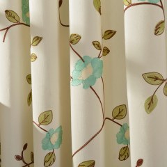 Floral Journey Sage Embroidered Curtain 2