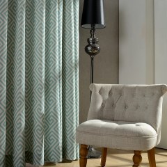 Greek Key Sage Green Curtain