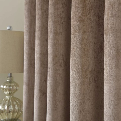 Luxury Chenille Brown Taupe Curtain 1