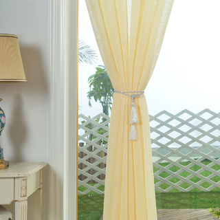 A Touch of Sunshine Semi Sheer Lemon Yellow Heavy Net Curtain 6