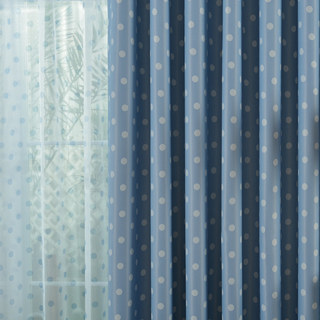 Classic Blackout Blue Polka Dot Curtain 2