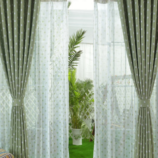 Classic Blackout Green Polka Dot Curtain 3