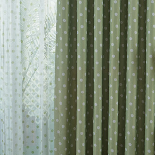 Classic Blackout Green Polka Dot Curtain 2