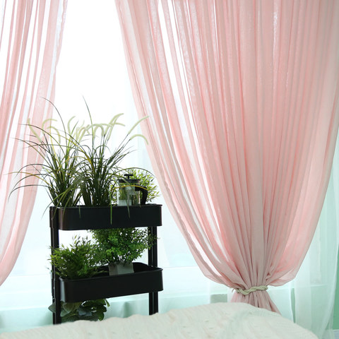 Notting Hill Pale Blush Pink Voile Curtains