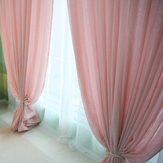 Notting Hill Pale Blush Pink Voile Curtains 2