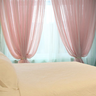 Notting Hill Pale Blush Pink Voile Curtains 3