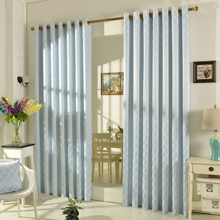 Wave Some Magic Jacquard Light Blue Curtain 2