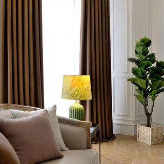 Blackout Zigzag Twill Coffee Brown Curtain 4