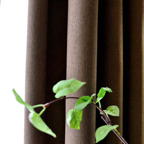 Blackout Zigzag Twill Coffee Brown Curtain 1