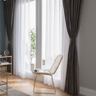 Microfibre Grey Velvet Curtain 3