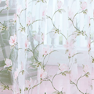 Morning Flower Pink Voile Curtain 3