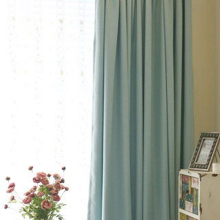 Subtle Spring Turquoise Green Curtain