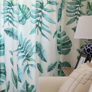 Tropical Jungle Palm Tree Green Leaf Curtain 6