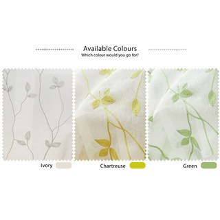 Love Fantasy Chartreuse Green Leaf Voile Curtain 5