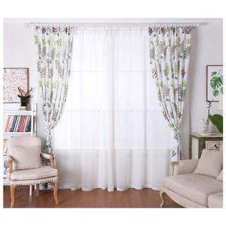 Lush Ferns Green Linen Voile Curtains 3