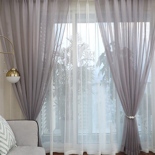 Luxe Light Grey Sheer Voile Curtain