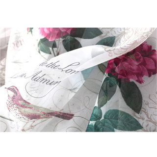 Misty Meadow Rose And Bird Ivory Sheer Voile Curtain 5