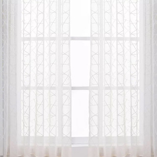 Simplicity Embroidered White Voile Curtain 4