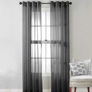Smarties Black Soft Sheer Voile Curtain 5