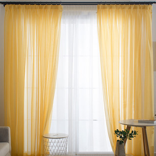 Smarties Bright Yellow Soft Sheer Voile Curtain 3