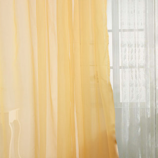 Smarties Bright Yellow Soft Sheer Voile Curtain 4