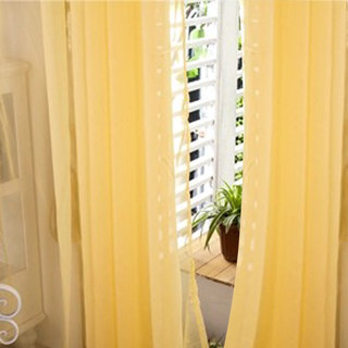 Smarties Bright Yellow Soft Sheer Voile Curtain 1