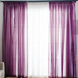 Smarties Purple Soft Sheer Voile Curtain 1