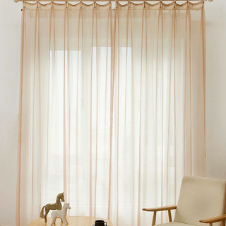 Smarties Sand Beige Soft Sheer Voile Curtain 2