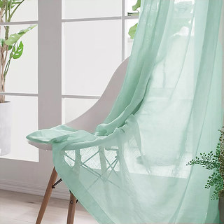 Smarties Soft Mint Green Duck Egg Sheer Voile Curtain 6