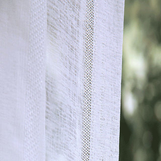 Another Fine Mesh White Shimmery Striped Voile Curtain 7