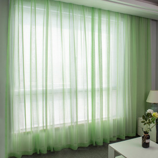 Luxe Lime Green Sheer Voile Curtain 2