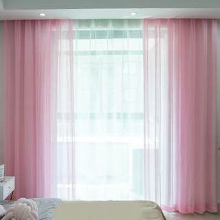 Luxe Pink Sheer Voile Curtain 2