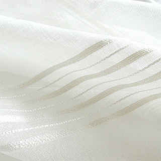 Urban Melody White Ivory Striped Voile Curtain 7