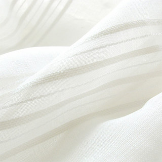 Urban Melody White Ivory Striped Voile Curtain 8
